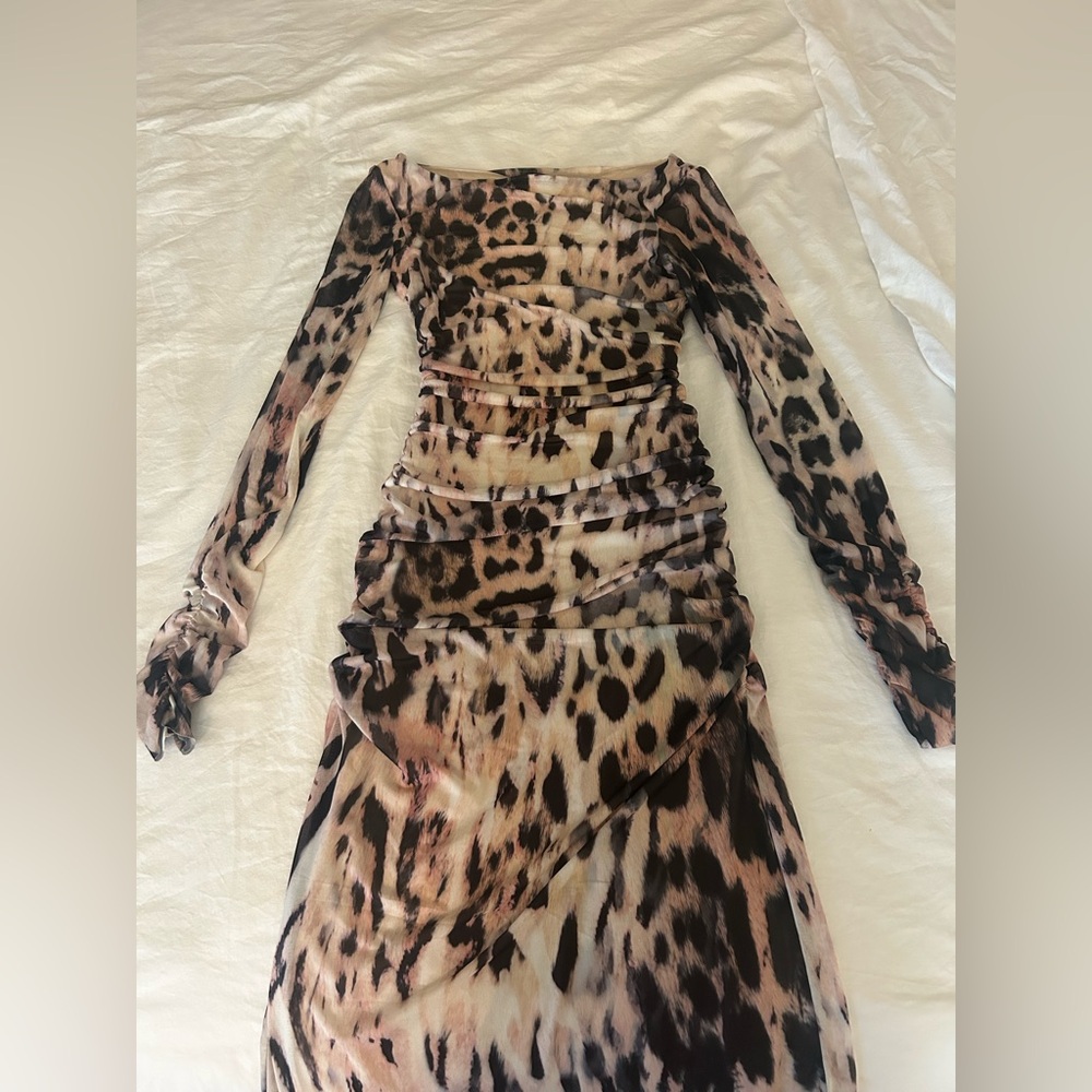 AFRM Leopard Print Long Sleeve Dress - Picture 3 of 5